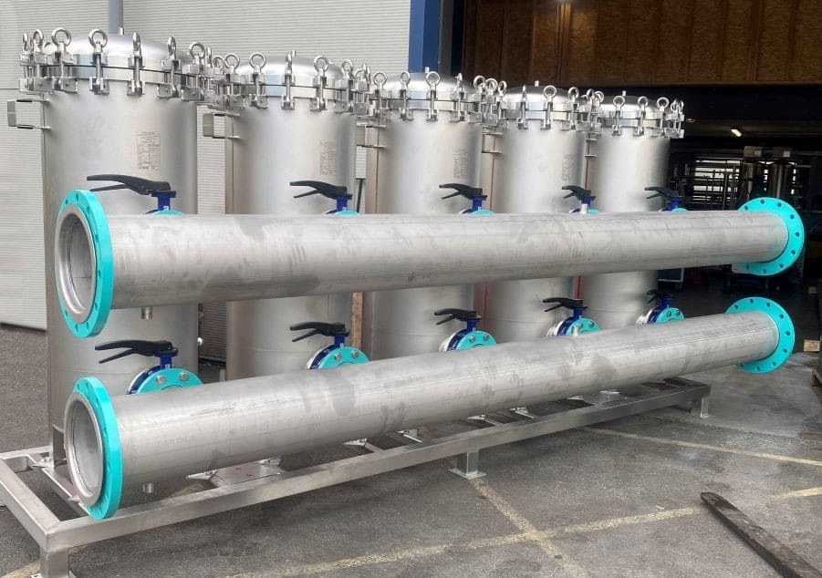 An Envirogen filtration skid for UK water utilities and municipalities. The units are a help in resilience planning for particularly challenging situations caused by weather extremes such as drought.